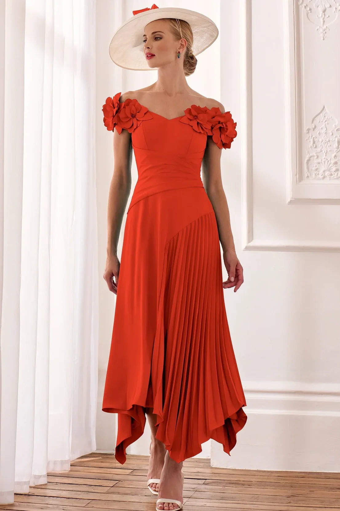 strapless open back dress Fall Foliage Smocked Mini Dress L / Orange