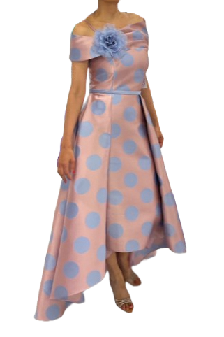 gabriela sanchez pink dress Gabriela Sanchez Dipped Hem Dress Fuchsia/Gold 5553 Bentleys Banchory