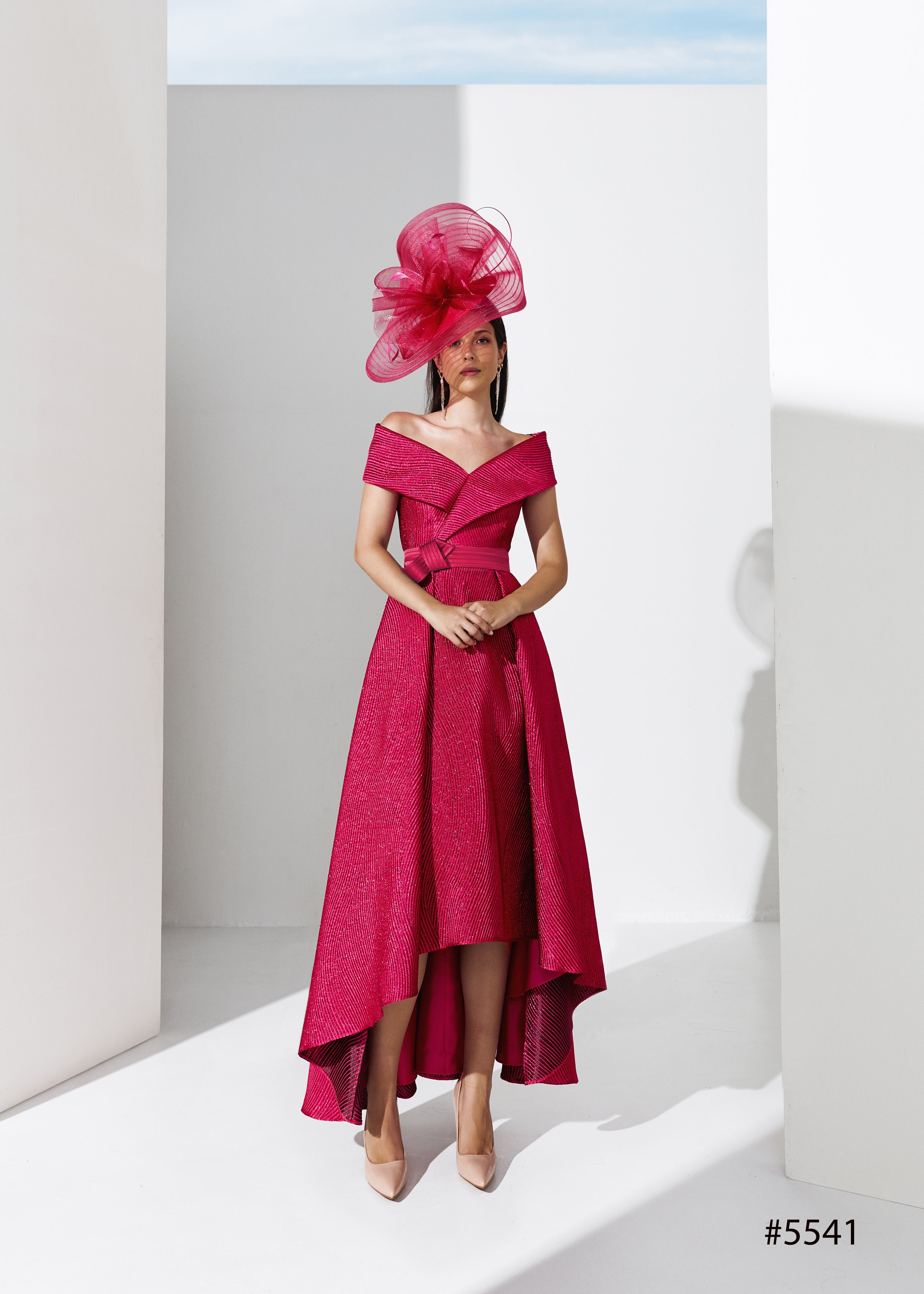 red dress mother of the bride High Collar Dusty Blue Gabriela Sanchez Mother Of The