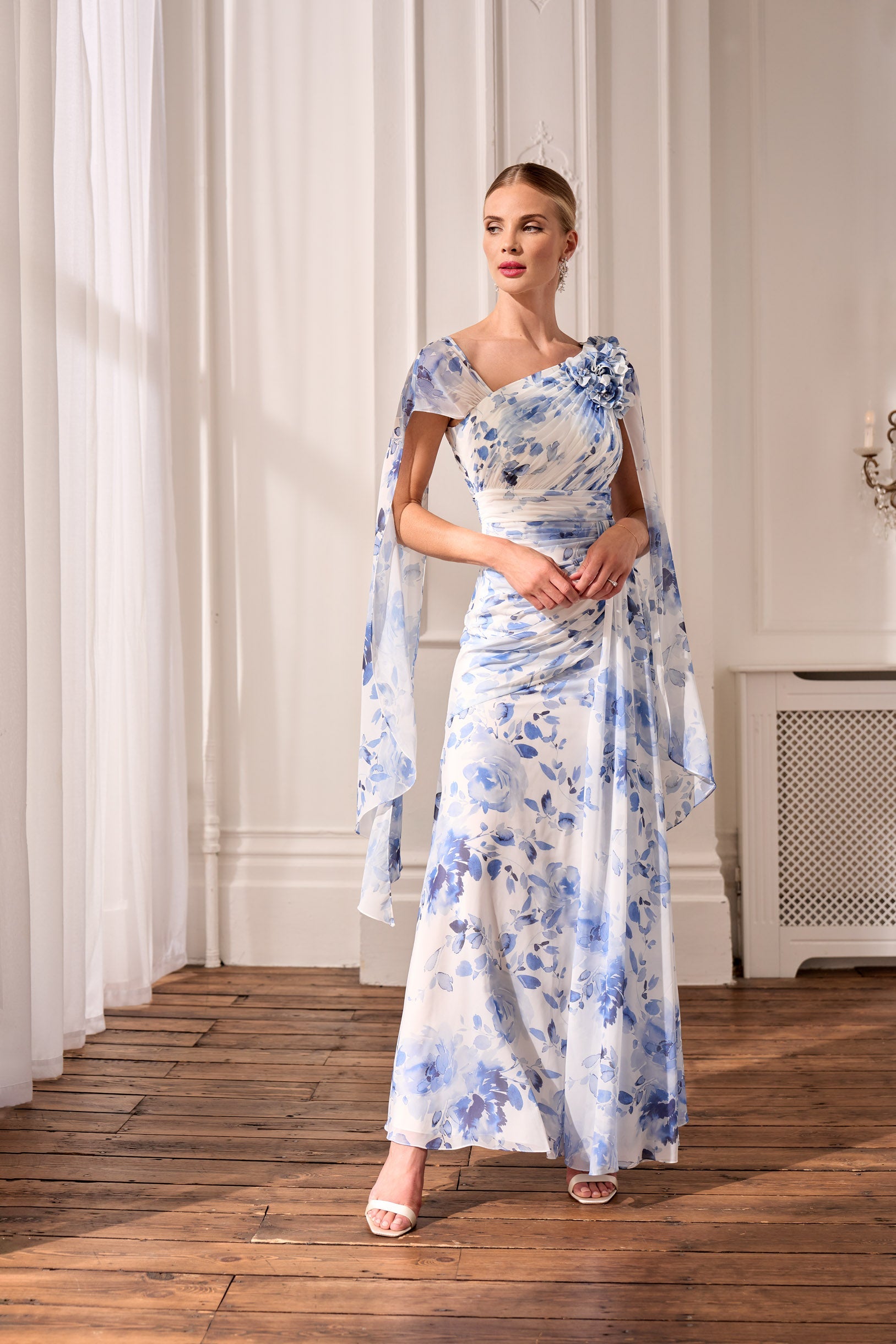 John Charles 29207 Blue Rose Dress – Nigel Rayment Boutique