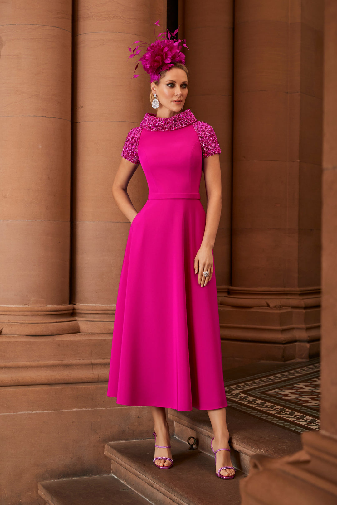 Veni Infantino 991815 Magenta-A-line Dress