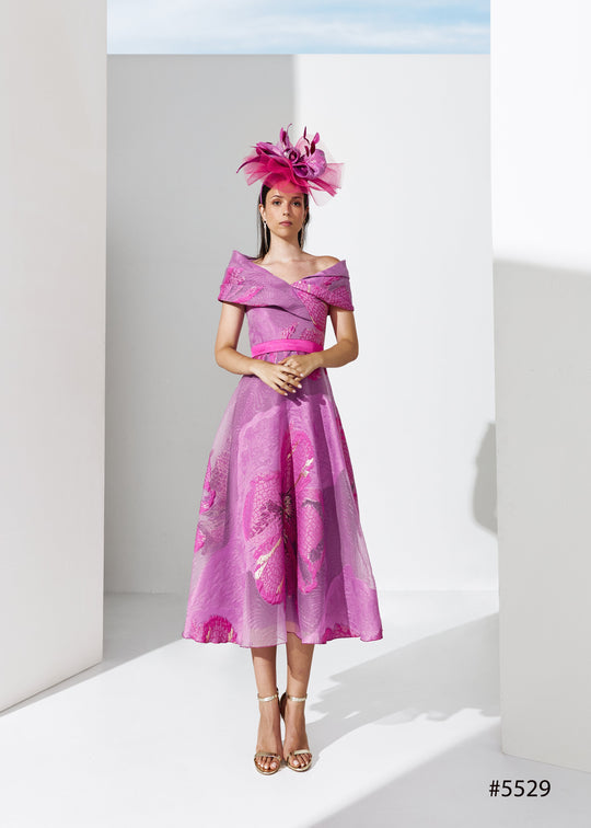 Gabriela Sanchez Floral Print Bardot Dress 5650