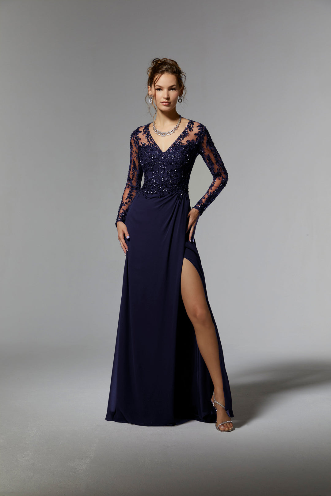 MGNY Collection by Mori Lee 72906 Navy