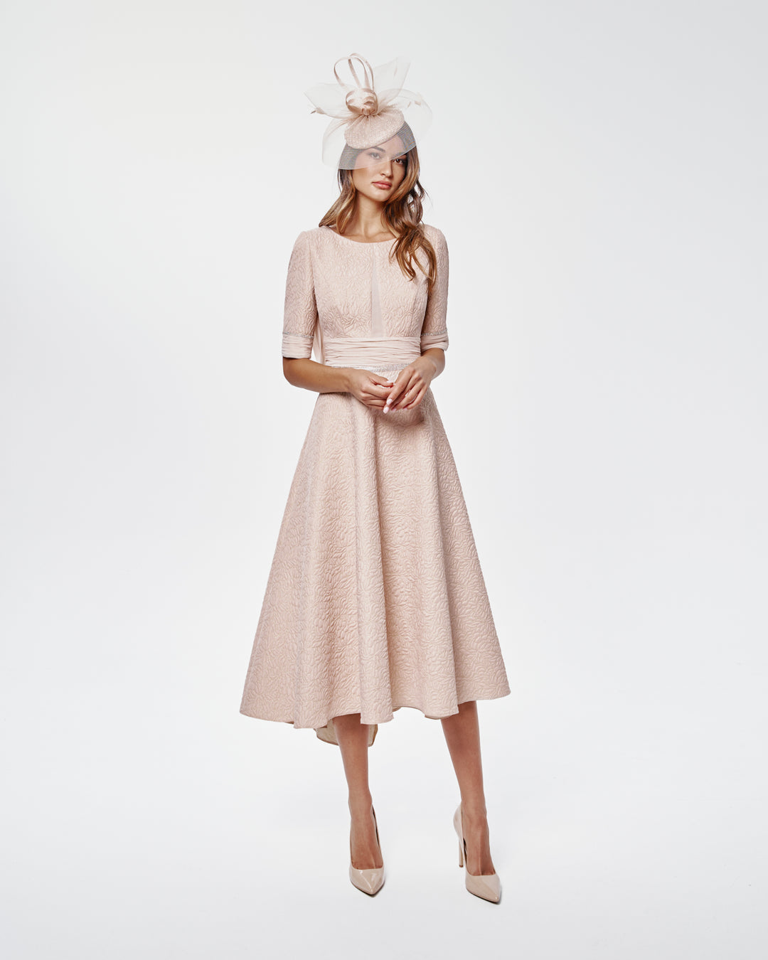 7237 Gabriela Sanchez - Dipped hem textured dress-Dress