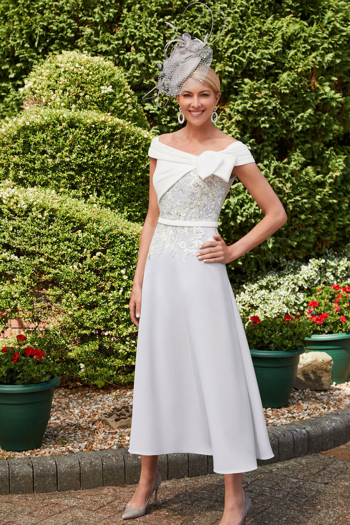 Veni Infantino 991855A Silver/Ivory-A-line dress