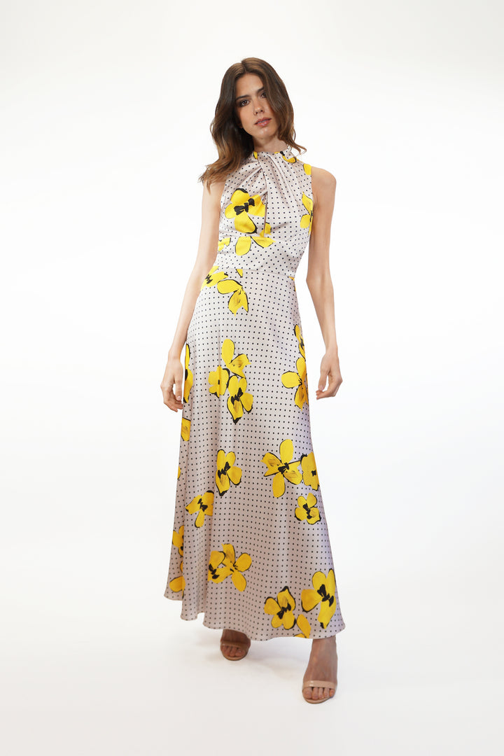 Carla Ruiz 99622 Yellow-A-line Dress