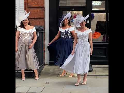 Invitations by Veni 29516 - Ivory and navy off the shoulder a-line dress