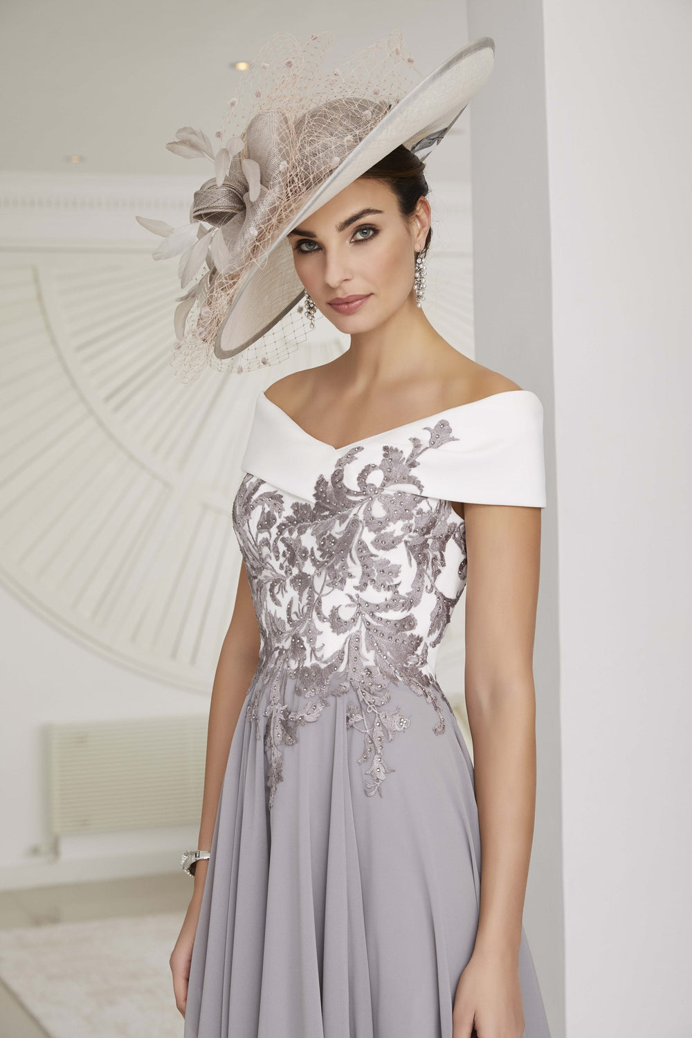 Invitations by Veni 29516 - Off the shoulder floaty dress-A-line Dress