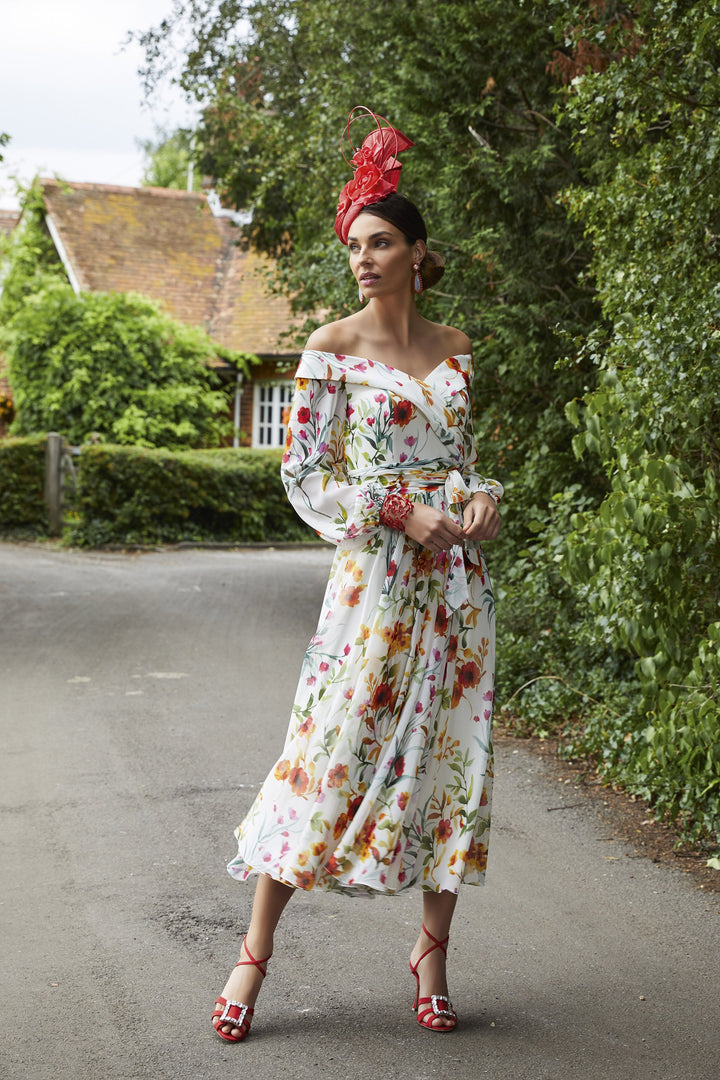 Invitations by Veni 29605 - Floral off the shoulder dress-A-line Dress