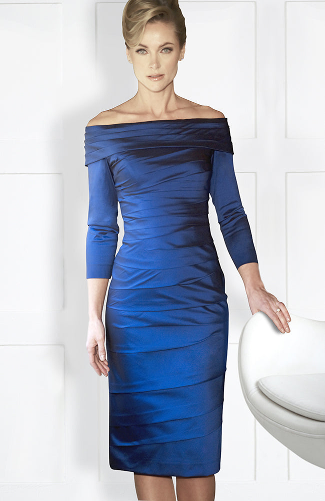 Irresistible IR8624 Midnight Blue - Off the shoulder blue dress-Dress