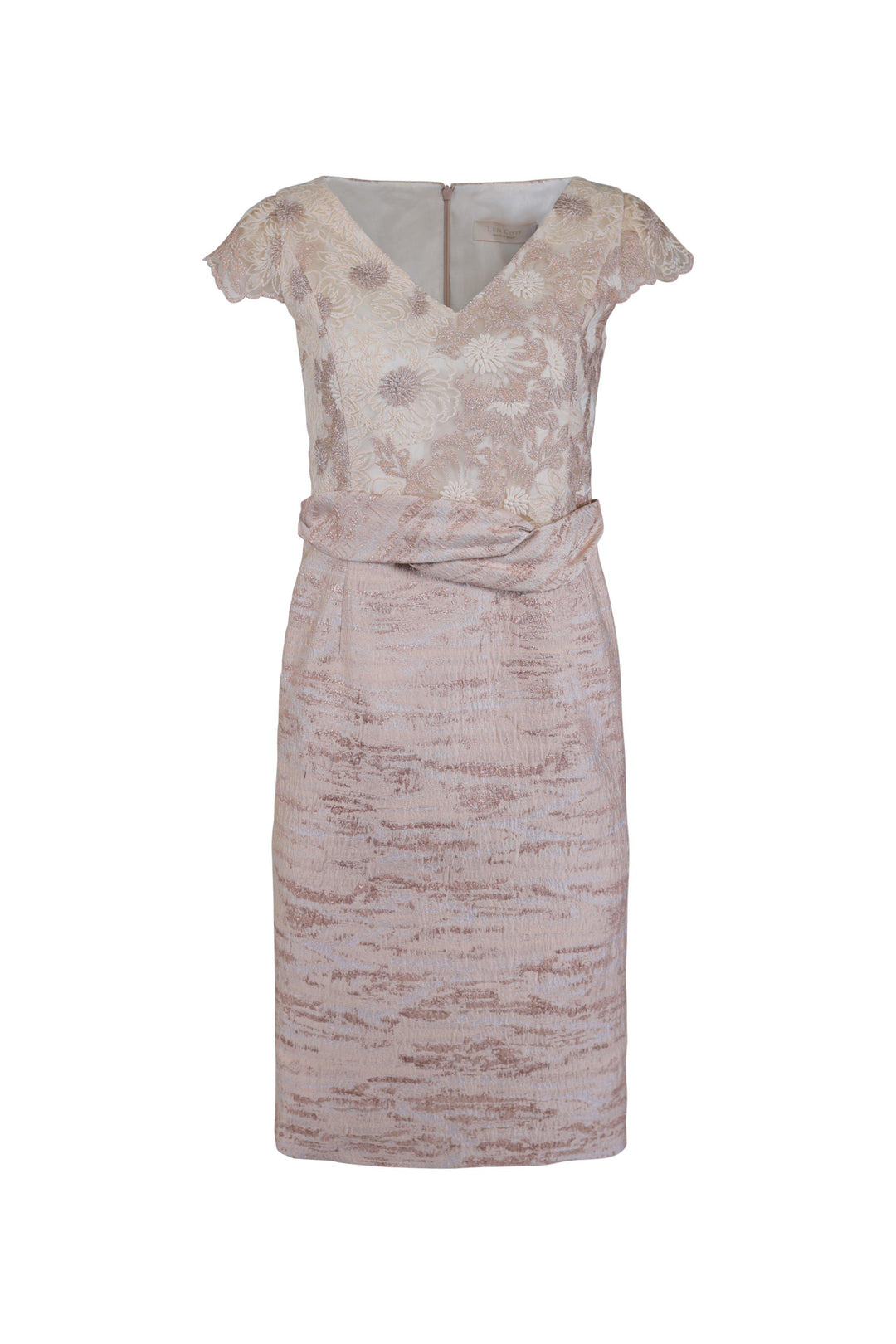 Luis Civit D815 - Champagne textured dress-Dress