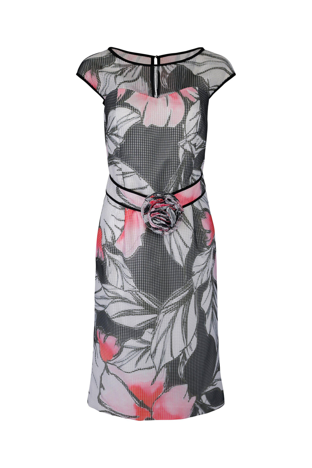Luis Civit D839 - Charcoal print dress-Dress