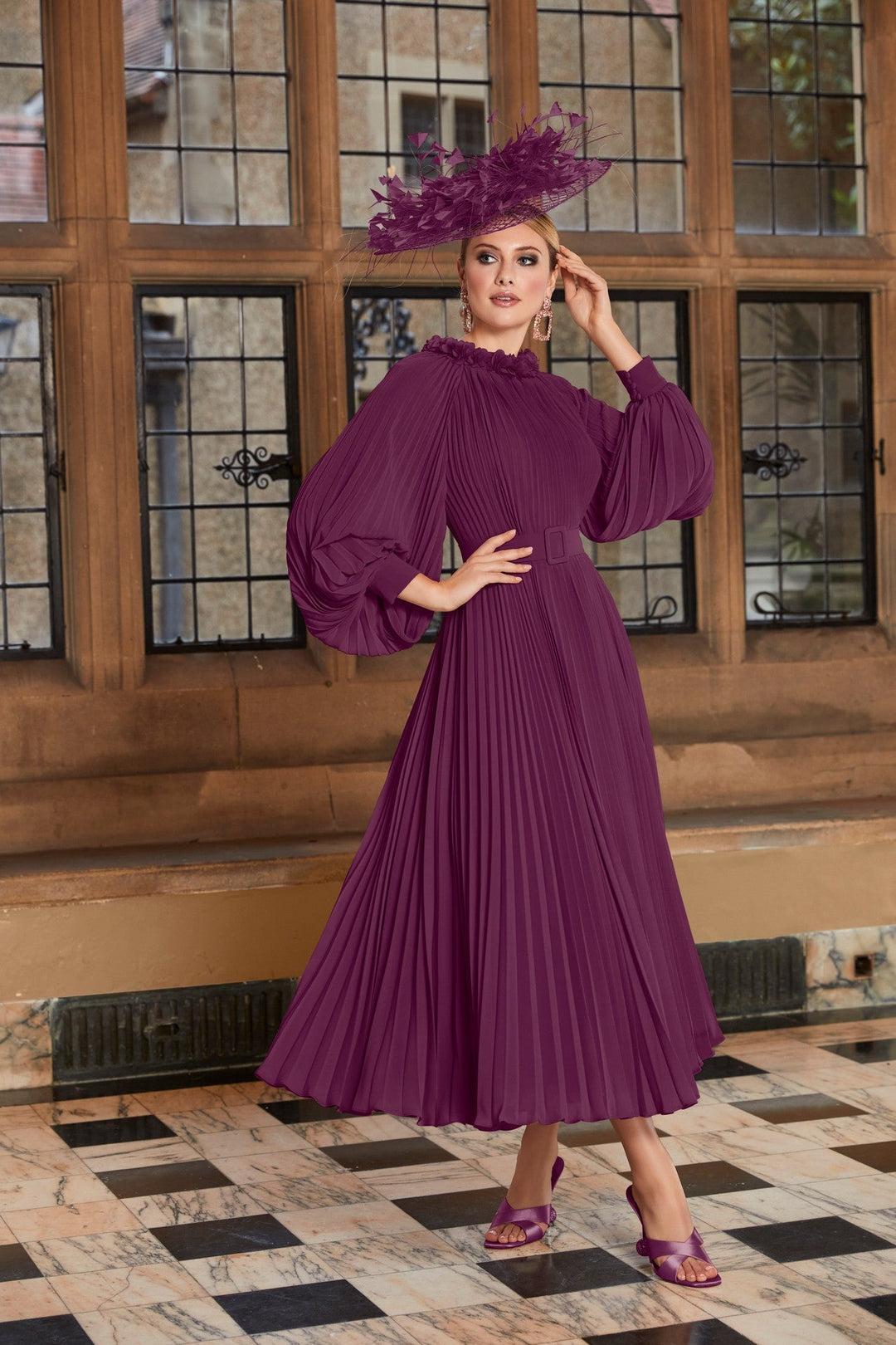 Veni Infantino 29717 Dark Purple-A-line Dress