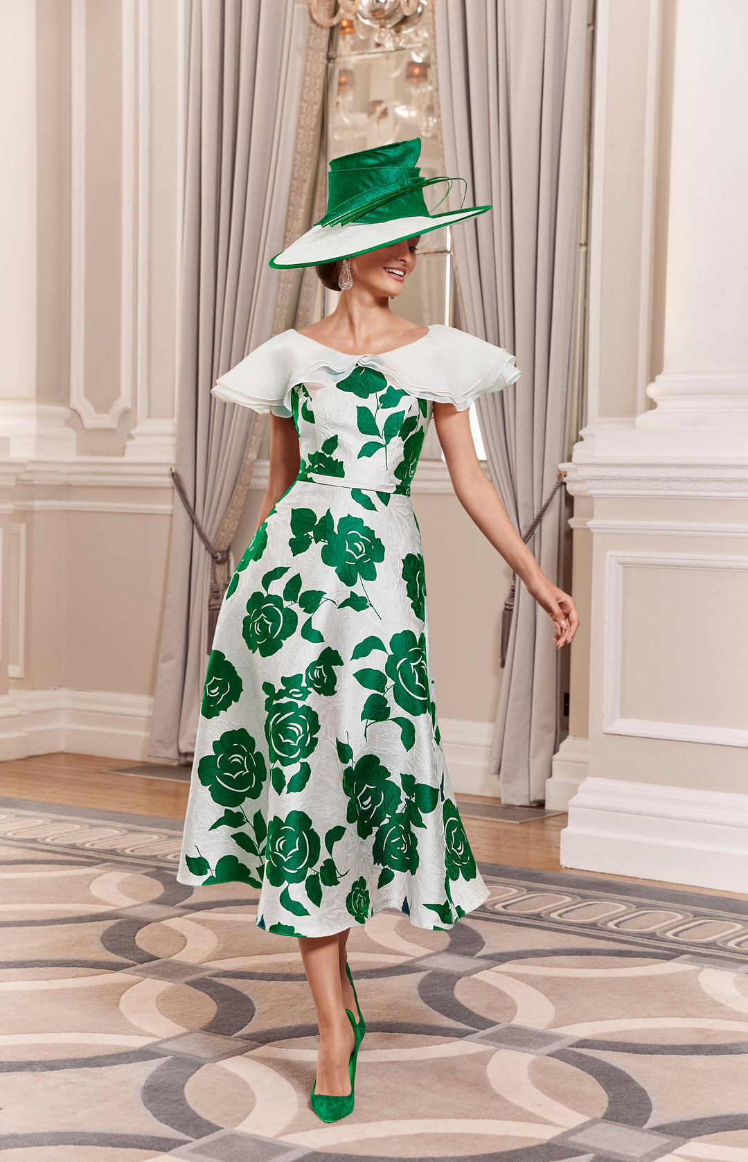 Veni Infantino 992021 Emerald/Ivory-A-line Dress